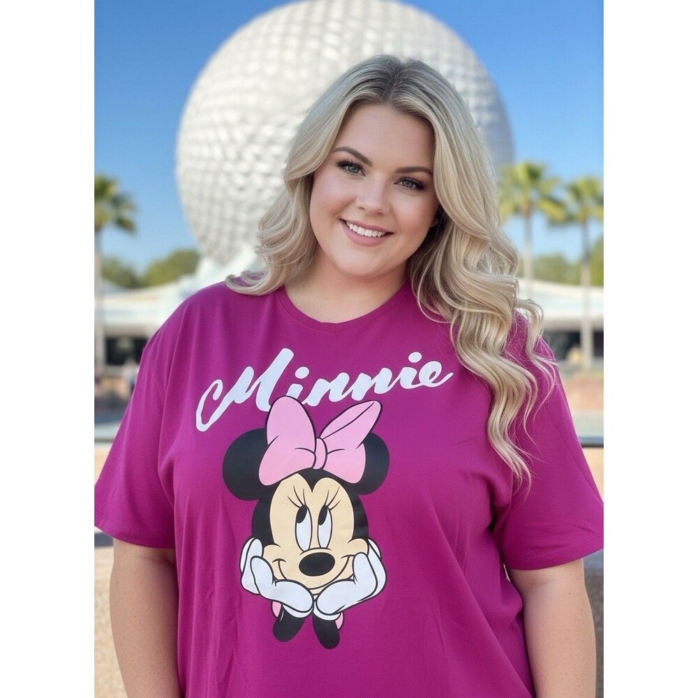 Disney Minnie Mouse Women’s 4X Graphic T-Shirt Plus Size Cotton Character Tee